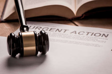 Urgent Action Title On  Documentsの写真素材