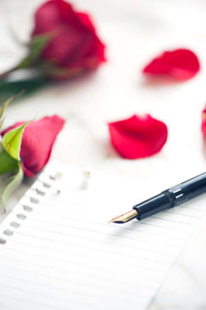 blank rose letterの写真素材