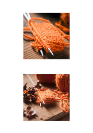 Knitting collageの写真素材