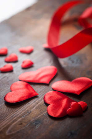 Valentines Day background with hearts.