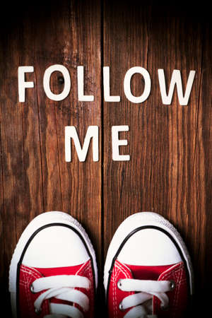 Follow Me Request Conceptの写真素材