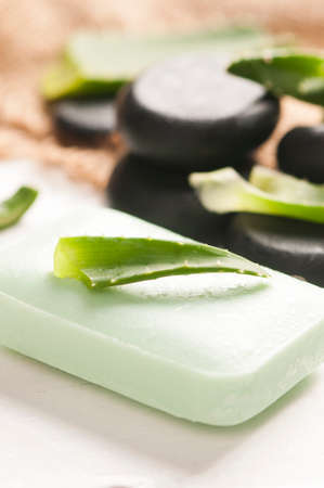aloe vera soapの写真素材