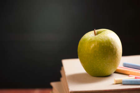 Stack of books in classroom. Back to school conceptの写真素材