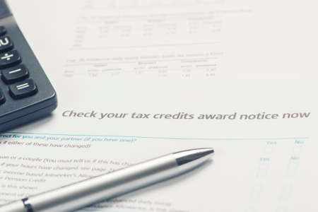 financial accounting concept. Statement,calculations and taxesの写真素材