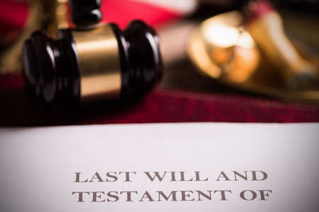 Last Will And Testament Document On Deskの写真素材