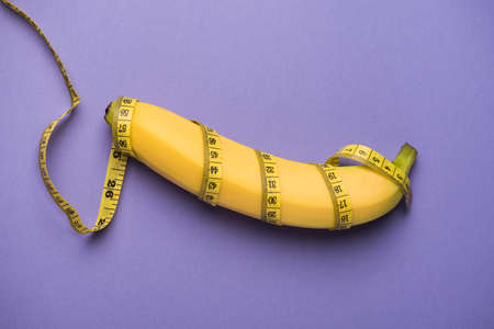 Banana With Tape Measureの写真素材