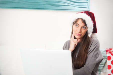 Girl In Christmas Moodの写真素材