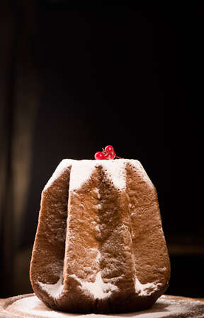 Magic christmas with the italian christmas homemade cake. Pandoroの写真素材