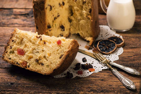 Panettone. Christmas Italian cakeの写真素材