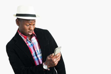 Young african man with Cell Phone