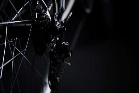 closeup of a bike chainの写真素材