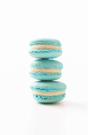 Macarons on white  close upの写真素材