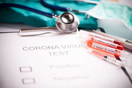 Middle East respiratory syndrome coronavirus test tube containing MERS-CoV close up