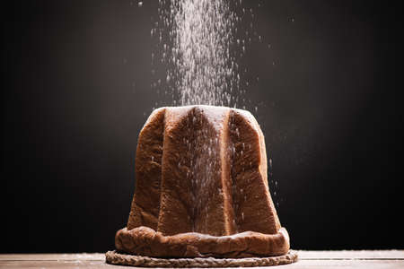 Magic christmas with the italian christmas homemade cake. Pandoroの写真素材