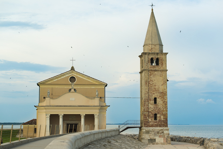 Caorle church on the coastの写真素材