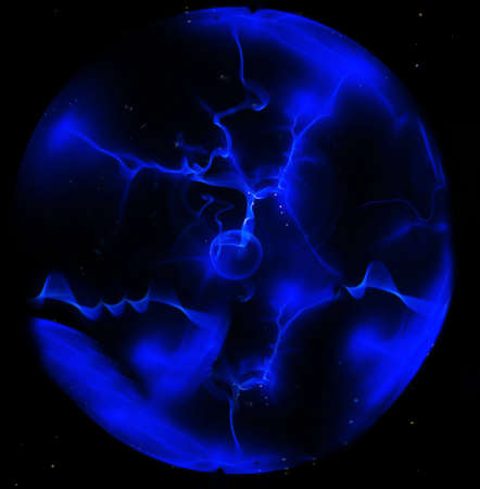 abstract concept of energy on a plasma ballの写真素材
