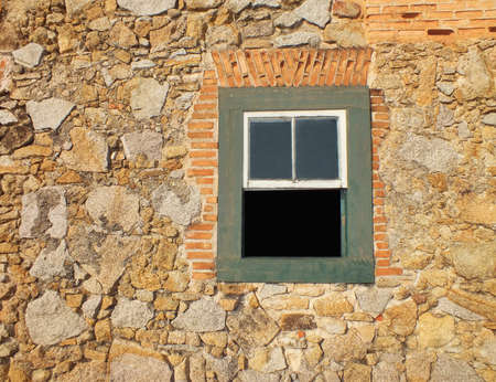 rustic wall and old wodden window