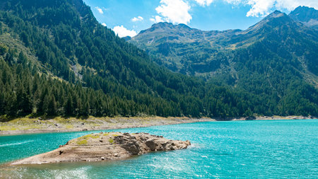 Artificial lake in the alps