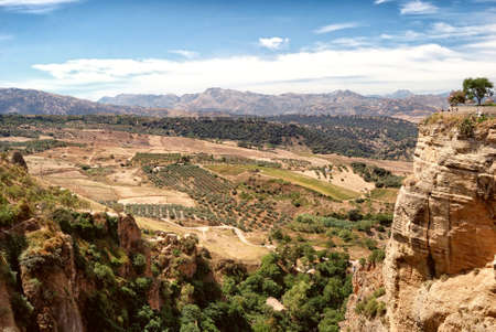A beautiful Landscape of Ronda, Little Town in Andalusia, Spainの写真素材
