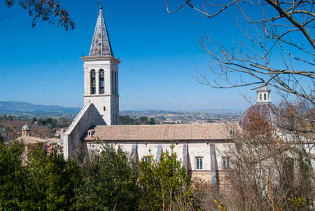 A view of Spoleto s Cathedral  Umbria  Italyの写真素材