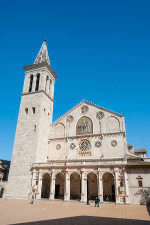 A view of Spoleto s Cathedral  Umbria  Italyのeditorial素材