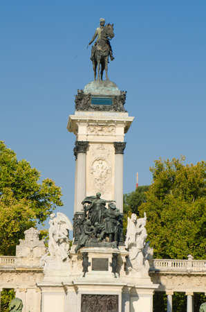 Alfonso's Monument at Buen Retiro Park. Madrid Spainの写真素材