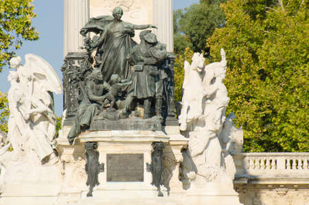 Alfonso's Monument at Buen Retiro Park. Madrid Spainのeditorial素材