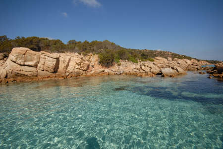 Archipelago of La Maddalena National Park. Seascape, Spargi island, Cala Connari localityの写真素材