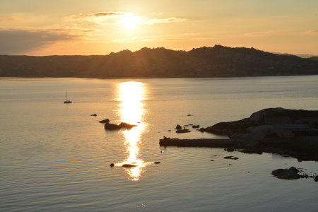 Sunrise on the islands of the La Maddalena Archipelagoの写真素材