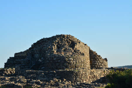 Su Nuraxi, the nuragic village of Su Nuraxi, is a human settlement dating back to the nuragic age located in Sardinia, in the territory of Barumini.の写真素材