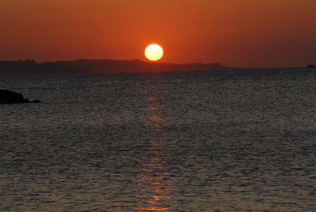 Sunset in the Archipelago of La Maddalena, Sardiniaの写真素材