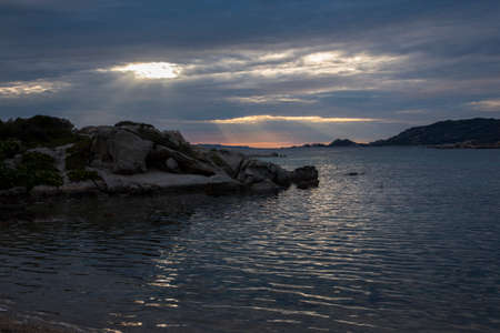 Sardinia, backlit on the seaの写真素材