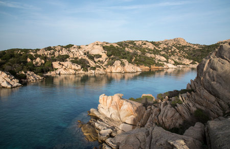 Rocky coast of the island of Sardinia in the Mediterranean Seaの写真素材