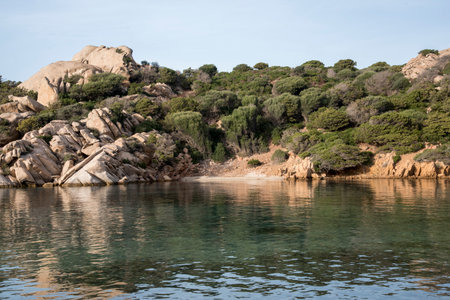 Rocky coast of the island of Sardinia in the Mediterranean Seaの写真素材