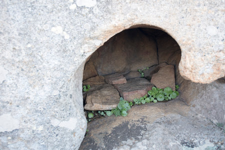 Stone cave. Stone cave. Stone caveの写真素材