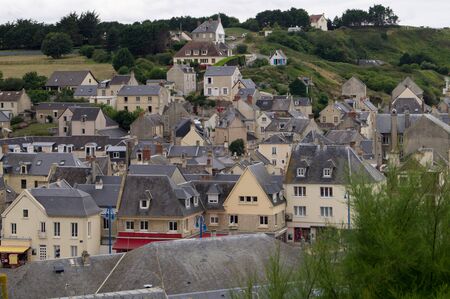 Port en Bessin Huppain cityscapeの写真素材