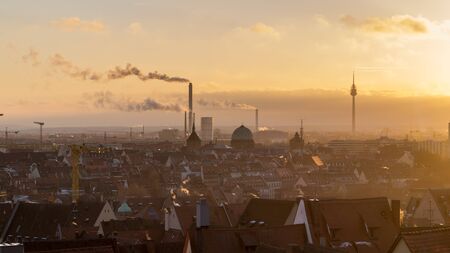 Nuremberg sunset landscapeの写真素材