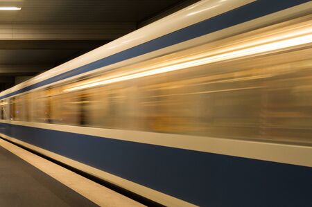 Train panning in a underground station