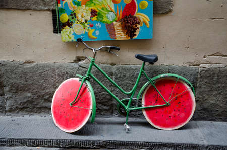 Watermelon bikeの写真素材