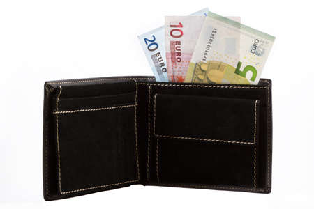 wallet with euro banknotes