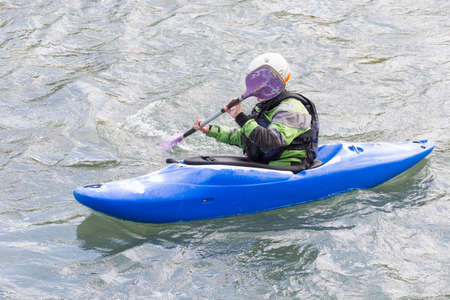 rafting along the waters of a riverの写真素材