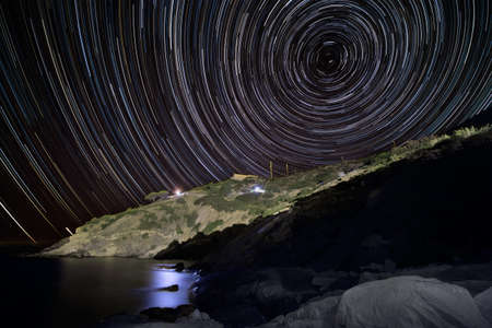 rotation of the sky on the island of Elbaの写真素材