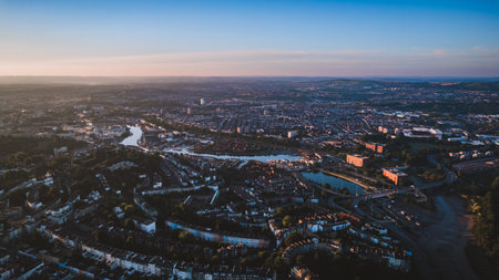 Aerial panorama of Bristol, United Kingdomの写真素材