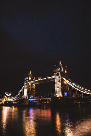 Tower Bridge at night, Londonの写真素材