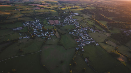 Aerial view of England Countrysideの写真素材