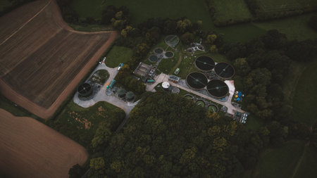 Aerial view of English Farmの写真素材