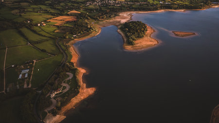 Drying lake because of heating summerの写真素材