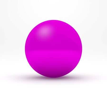 Purple sphere on white background. 3D render.の写真素材