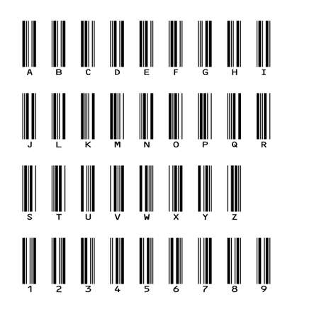 Barcode alphabet and digits