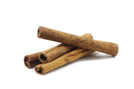 Some cinnamon sticks on white background